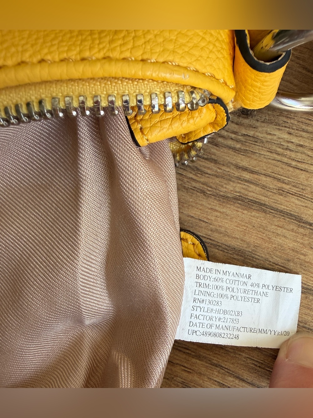 Dana Buchman VL Yellow Flower & Linen Crossbody Shoulder Bag - Picture 7 of 9